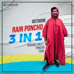Waterproof 3 in 1 Rain Ponchos for Hiking Trekking and Outdoor Activities