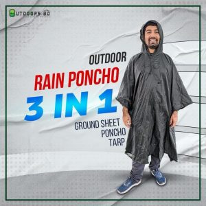 Waterproof 3 in 1 Rain Ponchos for Hiking Trekking and Outdoor Activities
