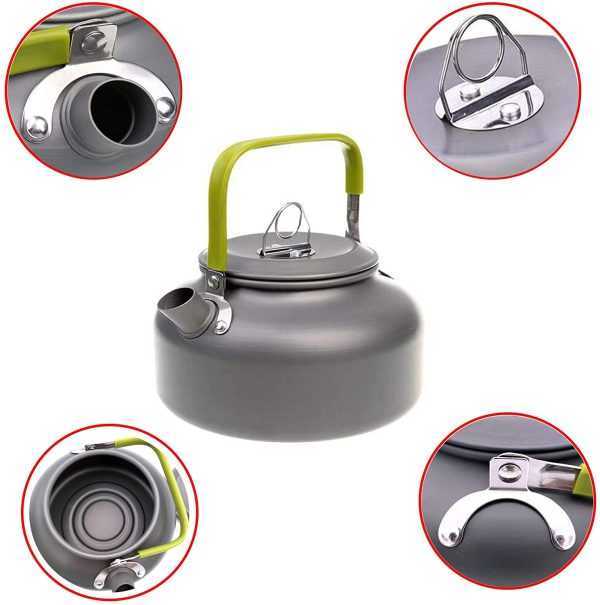 Outdoor Hiking Camping Picnic Water Kettle Teapot, Coffee Pot 0.8 Litre - Compact, Quick-Heat & Anti-scalding