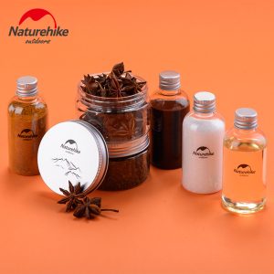 Naturehike 6-In-1 Seasoning Bottle Set With Storage Bag Outdoor BBQ Spice Cruets Pouch Set Portable Jar Seasoning Can NH17T011-P