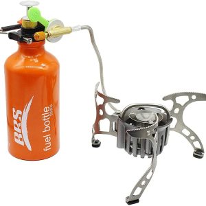 BRS-8A Portable Camping Stove Oil/Gas Multi-Purpose Petrol Stove, Foldable Outdoor Picnic Cooker Hiking Equipment