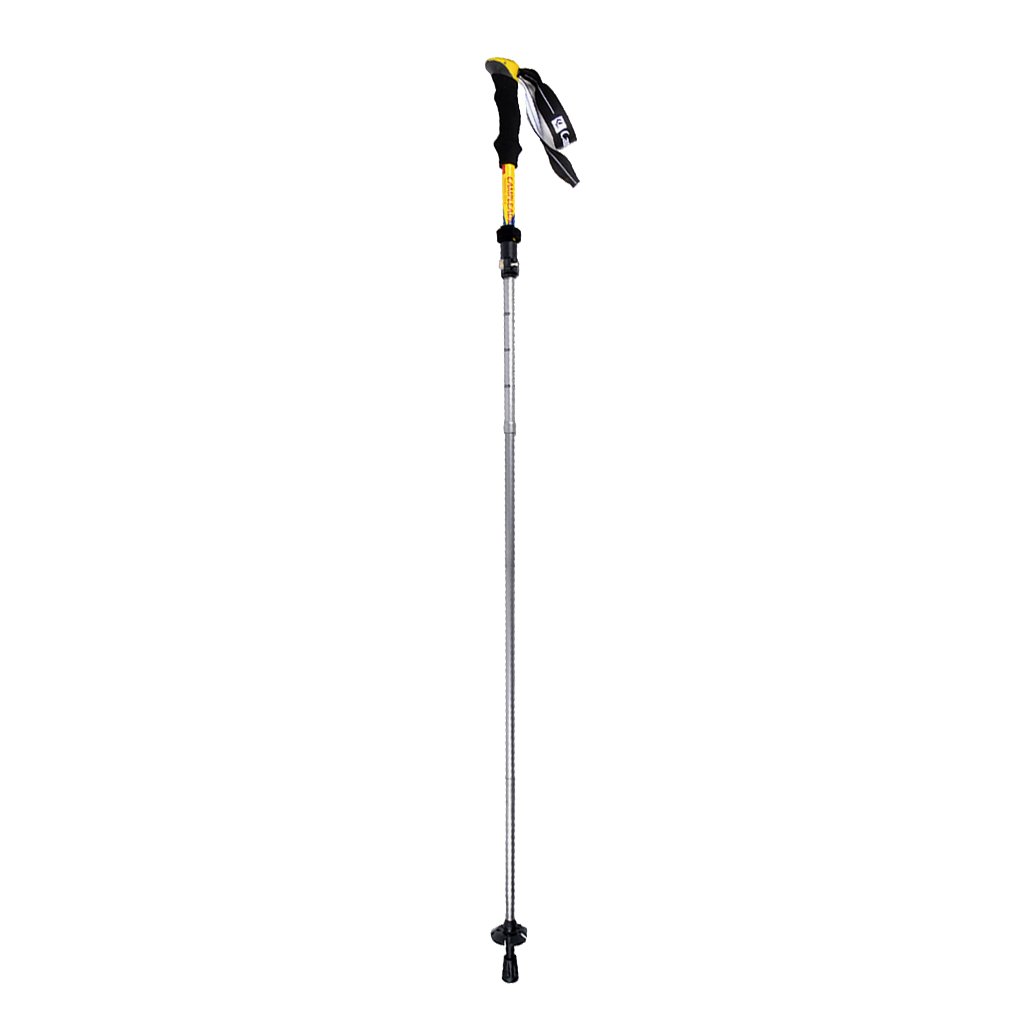 Description: - Foldable design make it easy to storage, only 36cm/14.1inch after folded. - 7075 Aluminum alloy pole adopted durable material, make sure hard enough and not easy to bend. - EVA foam handle, for anti-slip, sweat-absorbent and comfort to carry. - Featuring with outside lock, allow it quick to lock and easy to unlock. - Adjustable top section, the length adjustable from 107cm/42.1in to 125cm/49.2in. Specification: - Material: 7075 Aluminum alloy pole+EVA foam handle - Folded length:36cm/14.1inch - Unfold size: adjustable from 107cm/42.1in to 125cm/49.2in - Section Number: 5 - Color: Yellow Package Includes: 1 X 5 Section Adjustable Trekking Poles