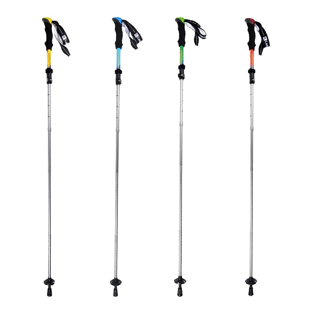 Description: - Foldable design make it easy to storage, only 36cm/14.1inch after folded. - 7075 Aluminum alloy pole adopted durable material, make sure hard enough and not easy to bend. - EVA foam handle, for anti-slip, sweat-absorbent and comfort to carry. - Featuring with outside lock, allow it quick to lock and easy to unlock. - Adjustable top section, the length adjustable from 107cm/42.1in to 125cm/49.2in. Specification: - Material: 7075 Aluminum alloy pole+EVA foam handle - Folded length:36cm/14.1inch - Unfold size: adjustable from 107cm/42.1in to 125cm/49.2in - Section Number: 5 - Color: Yellow Package Includes: 1 X 5 Section Adjustable Trekking Poles