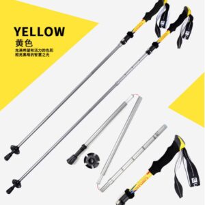 Outer Lock Super Light 7075 Aluminum Alloy 5-Section Folding Trekking Pole – Portable Hiking Stick