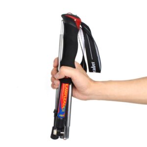 Outer Lock Super Light 7075 Aluminum Alloy 5-Section Folding Trekking Pole – Portable Hiking Stick