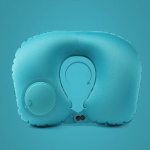 Press to Inflatable U-Shaped Neck Pillow I Travel, camping, office naps, and general cervical spine protection.