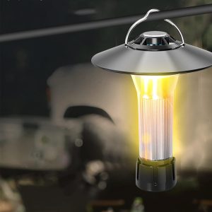 Rechargeable Vintage LED Camping Lantern with Stepless Dimming
