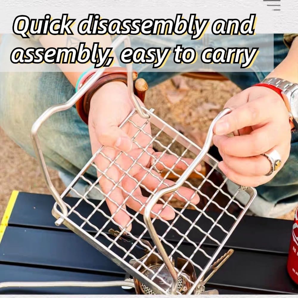 Portable Mini Folding BBQ Grill Rack & Campfire Stove Stand