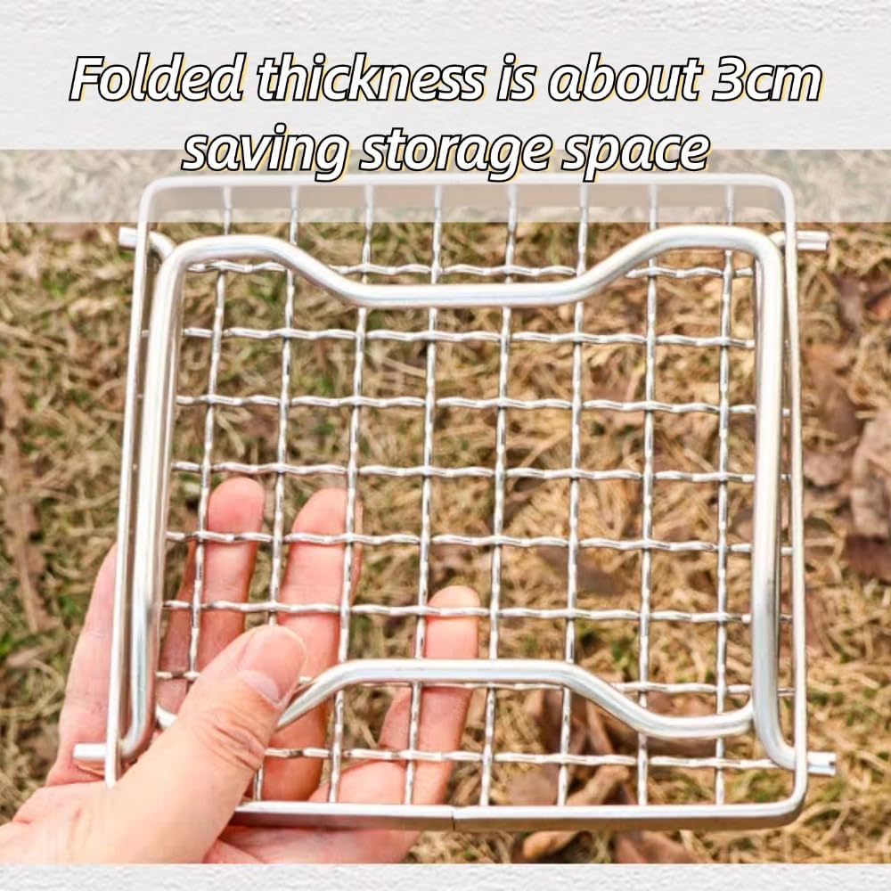 Portable Mini Folding BBQ Grill Rack & Campfire Stove Stand