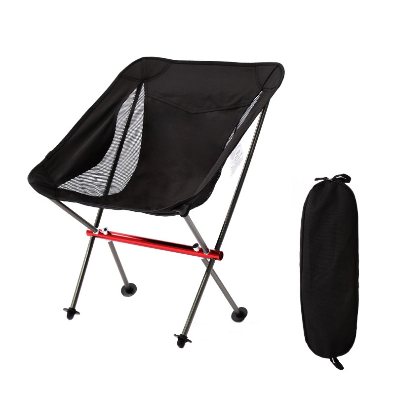 Premium Ultralight Aluminum Moon Chair – High-Back Camping Chair with Adjustable Neck Rest & Side Pocket