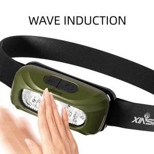 Wave Sensor LED Headlamp – Ultra Bright Rechargeable Outdoor  Camping Trail Run & Fishing Light