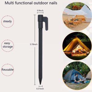 Heavy-Duty Plastic Tent Pegs – 20cm Spiral Ground Anchors for Beach, Camping & Windproof Canopy Support