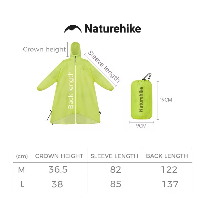 Naturehike Heavy Rain Waterproof Poncho Orange